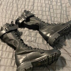 Rag n Bone combat boots.   Stretchy w cute straps that buckle around top